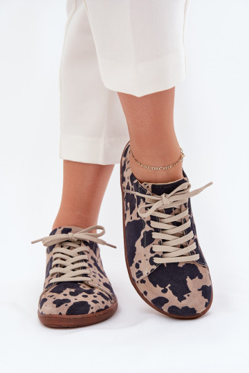 van suède vrijetijdsschoenen Barefoot Dames IN Łaty Zazoo N1120 bruin-beige 2