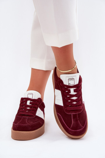 Bordeaux kleurige suède dames sportschoenen Daniel Lopez Just Dare SS2D4023 2