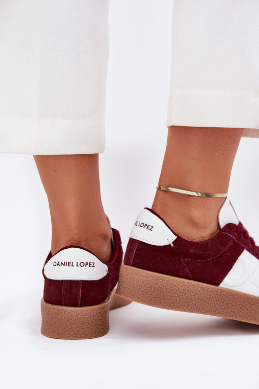van suède Sneakers model schoenen Dames Daniel Lopez Just Dare SS2D4023 bordeaux van suède Sneakers model schoenen Dames Daniel Lopez Just Dare SS2D4023 bordeaux