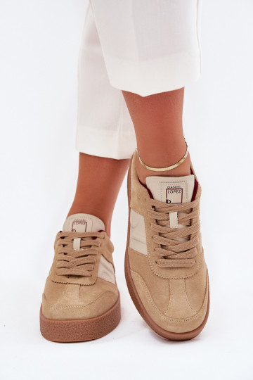Zandkleurige suède dames sportschoenen Daniel Lopez Just Dare SS2D4022 2