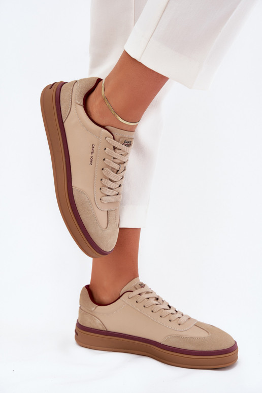 Leer Dames Sneakers model schoenen Daniel Lopez Just Dare SS2D4007 beige