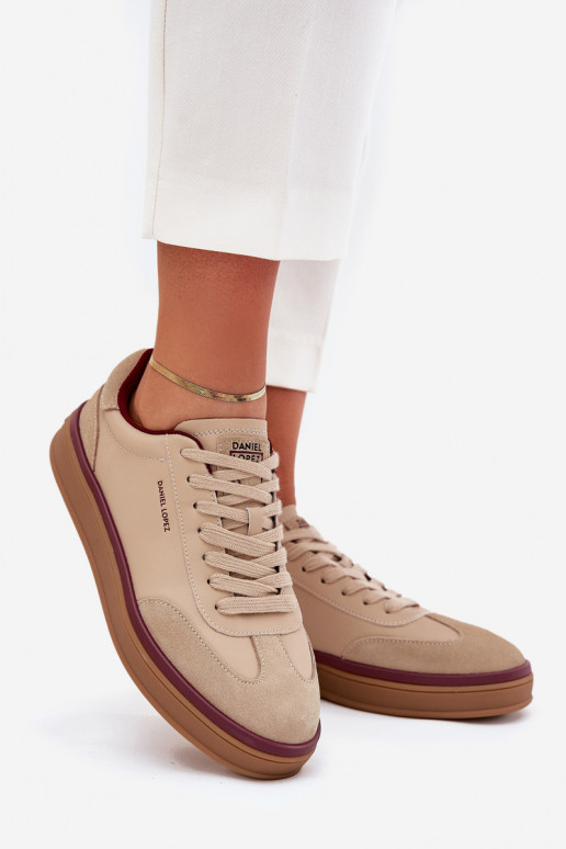 Leer Dames Sneakers model schoenen Daniel Lopez Just Dare SS2D4007 beige