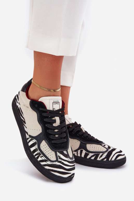 Sneakers model schoenen Dames Daniel Lopez Just Dare SS2D4015 Zebra beige Sneakers model schoenen Dames Daniel Lopez Just Dare SS2D4015 Zebra beige