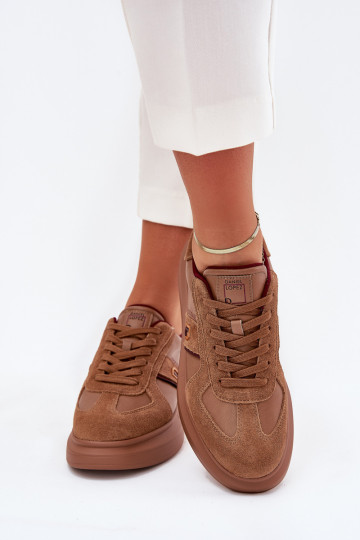 Leren damessportschoenen met plateau Daniel Lopez Just Dare SS2D4005 bruin 2