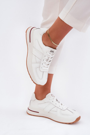 Leren damessportschoenen Daniel Lopez Just Dare SS2D4042 wit