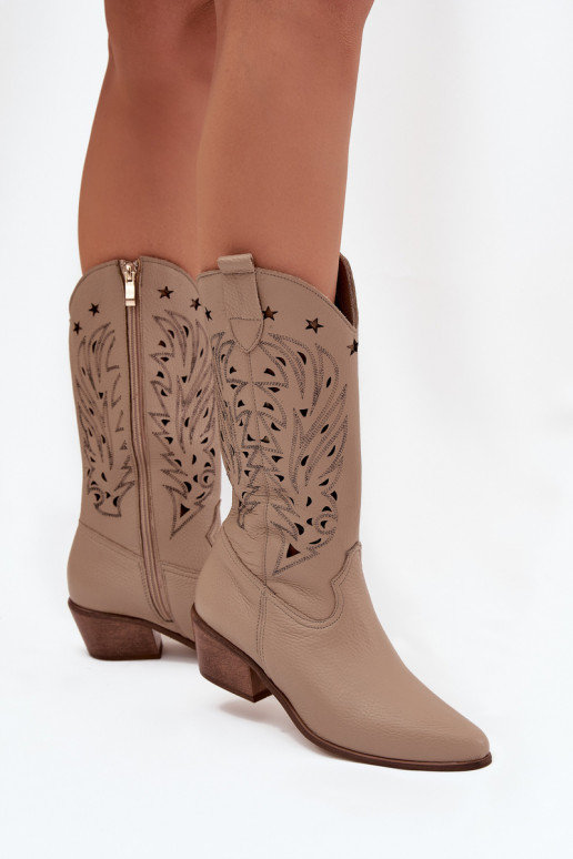 Leer laarzenAżuroIną CholeInką Zazoo 3714 beige