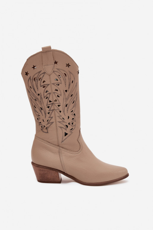 Leer laarzenAżuroIną CholeInką Zazoo 3714 beige