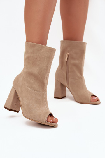 Suède laarzenOdkrytymi Palcami Zazoo 3830 beige 2