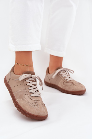 Leer Damesschoenen Barefoot Zazoo N1277S2 beige 2