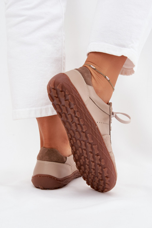 Leer Damesschoenen Barefoot Zazoo N1277S2 beige Leer Damesschoenen Barefoot Zazoo N1277S2 beige