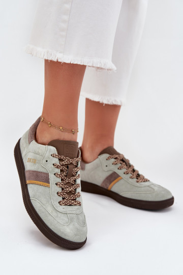 Dames lage suède sneakers Big Star SS274678 HI-POLY SYSTEM, mintkleurig 2