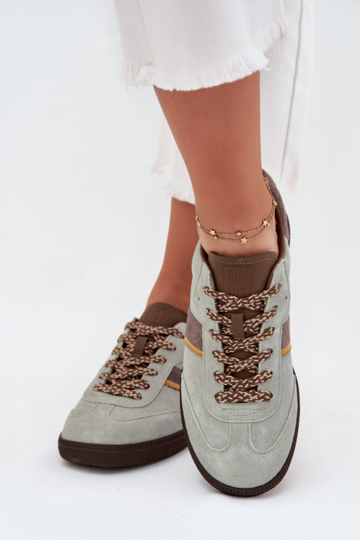 van suède Laag Sneakers model schoenen Dames Big Star SS274678 HI-POLY SYSTEM mint kleuren van suède Laag Sneakers model schoenen Dames Big Star SS274678 HI-POLY SYSTEM mint kleuren