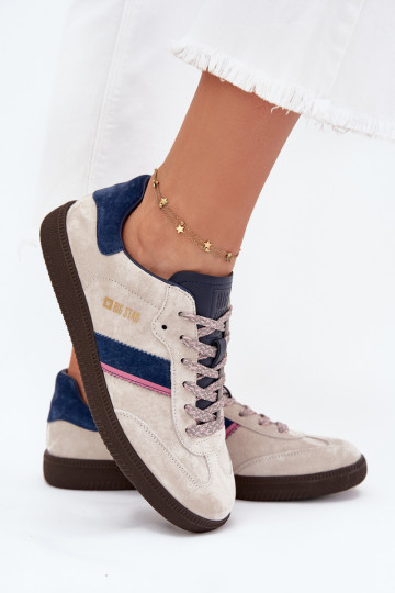 Dames lage suède sneakers Big Star SS274679 HI-POLY SYSTEM, grijs