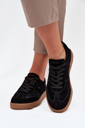 Dames suède sneakers Big Star SS274673 HI-POLY SYSTEM, zwart