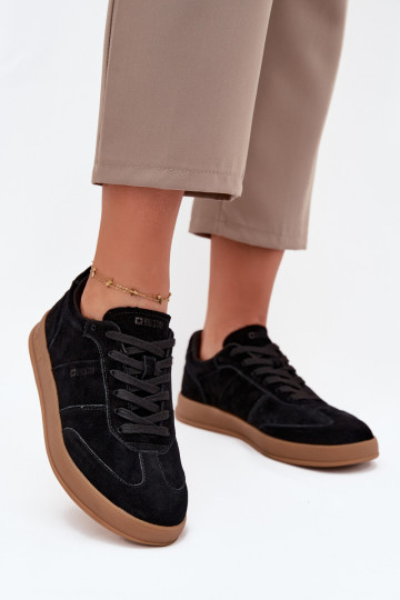 Dames suède sneakers Big Star SS274673 HI-POLY SYSTEM, zwart 2