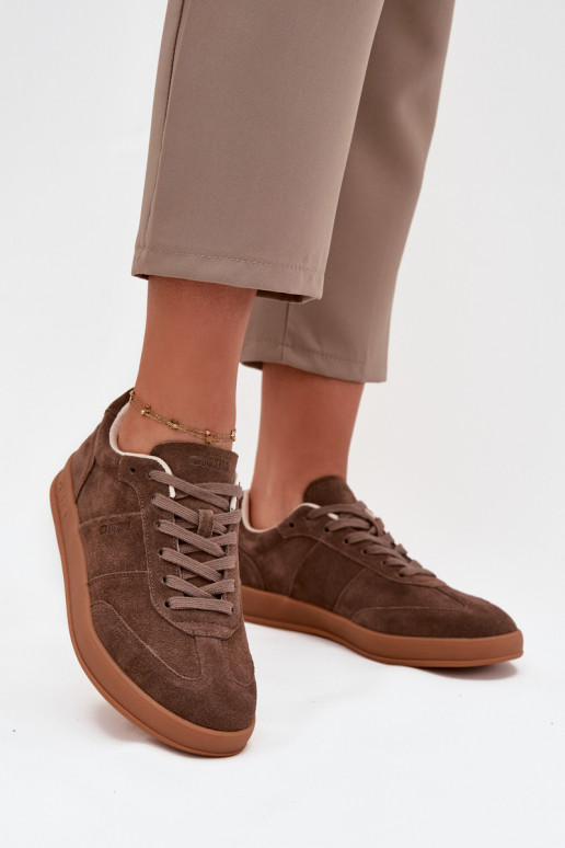 van suède Sneakers model schoenen Dames Big Star SS274676 HI-POLY SYSTEM bruine kleur van suède Sneakers model schoenen Dames Big Star SS274676 HI-POLY SYSTEM bruine kleur