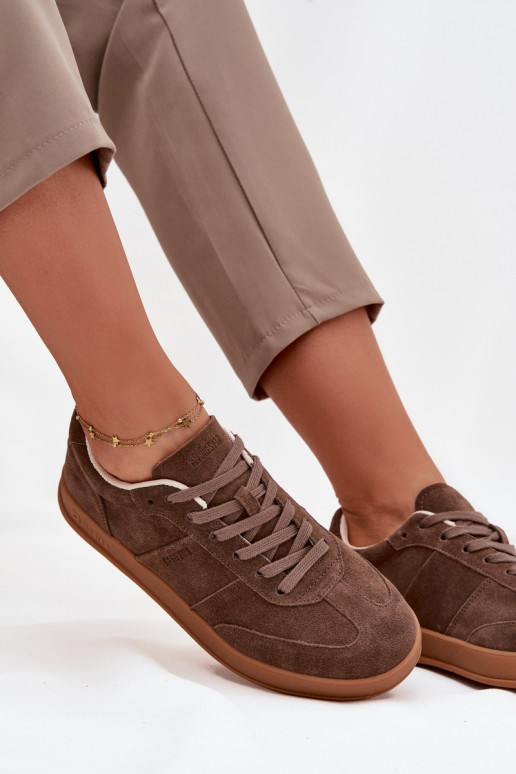 van suède Sneakers model schoenen Dames Big Star SS274676 HI-POLY SYSTEM bruine kleur van suède Sneakers model schoenen Dames Big Star SS274676 HI-POLY SYSTEM bruine kleur