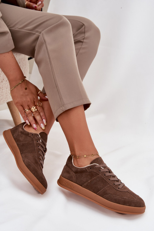 van suède Sneakers model schoenen Dames Big Star SS274676 HI-POLY SYSTEM bruine kleur van suède Sneakers model schoenen Dames Big Star SS274676 HI-POLY SYSTEM bruine kleur