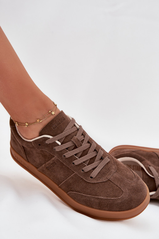 van suède Sneakers model schoenen Dames Big Star SS274676 HI-POLY SYSTEM bruine kleur van suède Sneakers model schoenen Dames Big Star SS274676 HI-POLY SYSTEM bruine kleur