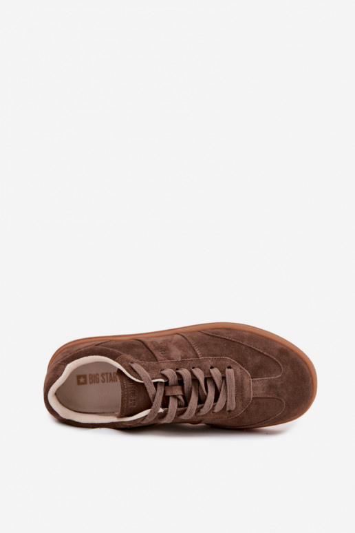 van suède Sneakers model schoenen Dames Big Star SS274676 HI-POLY SYSTEM bruine kleur van suède Sneakers model schoenen Dames Big Star SS274676 HI-POLY SYSTEM bruine kleur