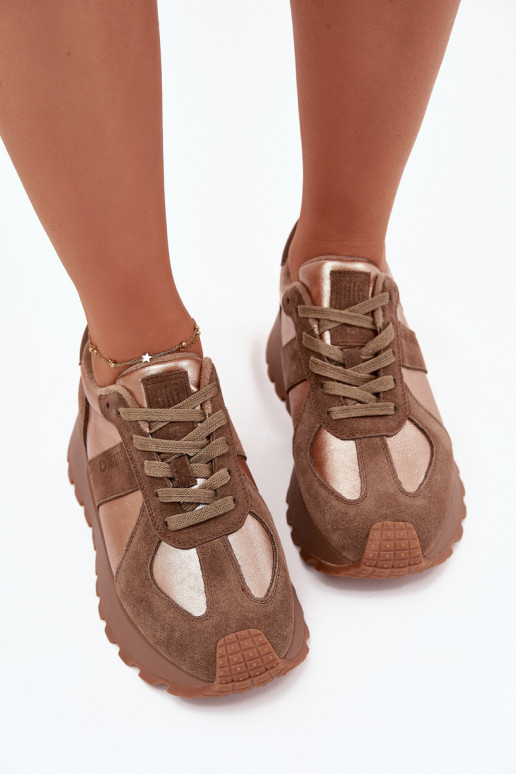 van suède Sneakers model schoenen Dames opInarmen met platform Big Star OO274A218 HI-POLY SYSTEM bruine kleur van suède Sneakers model schoenen Dames opInarmen met platform Big Star OO274A218 HI-POLY SYSTEM bruine kleur