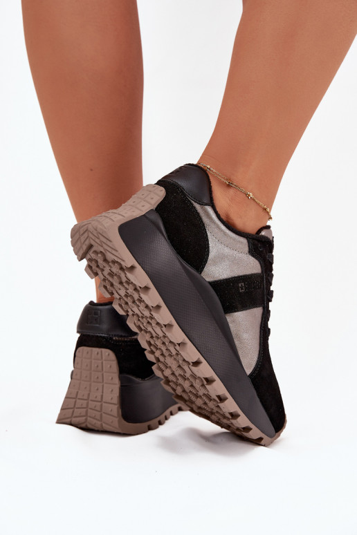 van suède Sneakers model schoenen Dames opInarmen met platform Big Star OO274A217 HI-POLY SYSTEM zInart van suède Sneakers model schoenen Dames opInarmen met platform Big Star OO274A217 HI-POLY SYSTEM zInart