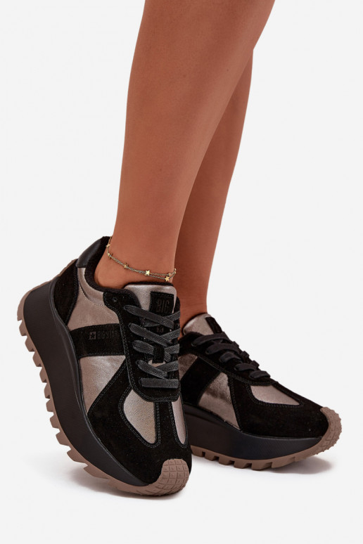 van suède Sneakers model schoenen Dames opInarmen met platform Big Star OO274A217 HI-POLY SYSTEM zInart van suède Sneakers model schoenen Dames opInarmen met platform Big Star OO274A217 HI-POLY SYSTEM zInart