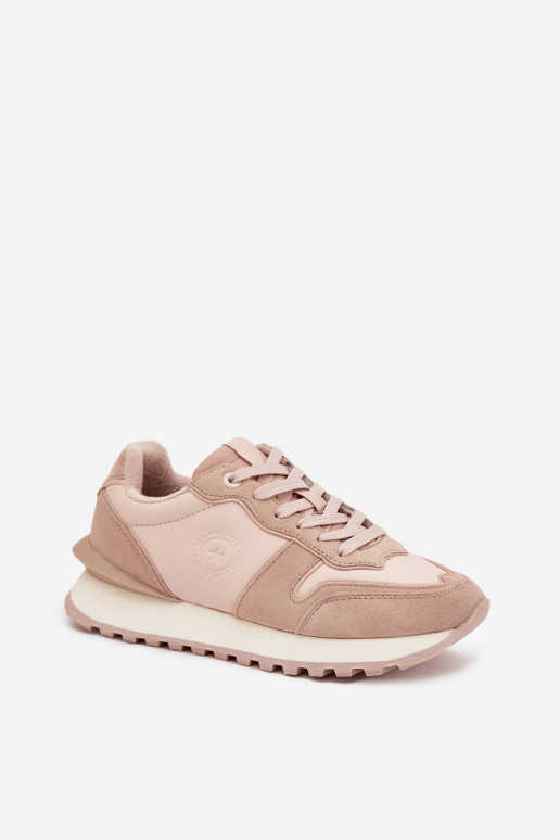 Leer Sneakers model schoenen Dames Big Star OO274521 HI-POLY SYSTEM Nude Leer Sneakers model schoenen Dames Big Star OO274521 HI-POLY SYSTEM Nude