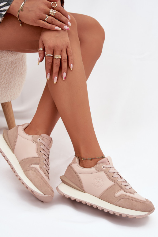 Leer Sneakers model schoenen Dames Big Star OO274521 HI-POLY SYSTEM Nude Leer Sneakers model schoenen Dames Big Star OO274521 HI-POLY SYSTEM Nude