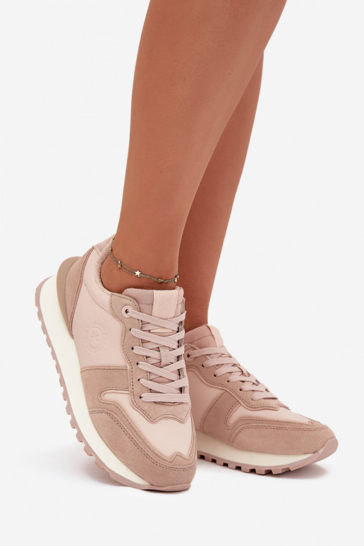 Leer Sneakers model schoenen Dames Big Star OO274521 HI-POLY SYSTEM Nude Leer Sneakers model schoenen Dames Big Star OO274521 HI-POLY SYSTEM Nude