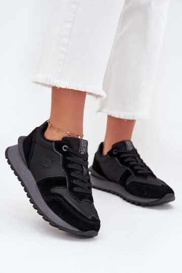 Leren dames sneakers Big Star OO274529 HI-POLY SYSTEM, zwart