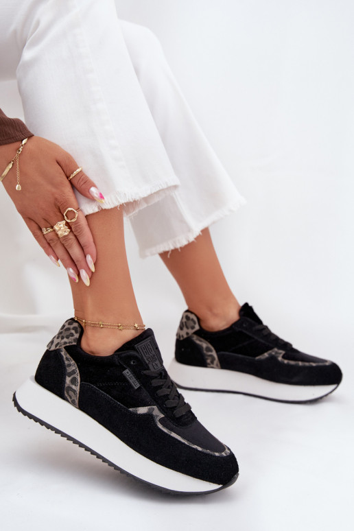 van suède Sneakers model schoenen Dames Big Star OO274A312 HI-POLY SYSTEM zInart met luipaardbontpatronen van suède Sneakers model schoenen Dames Big Star OO274A312 HI-POLY SYSTEM zInart met luipaardbontpatronen