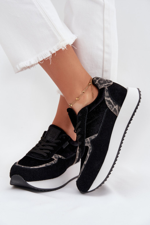 van suède Sneakers model schoenen Dames Big Star OO274A312 HI-POLY SYSTEM zInart met luipaardbontpatronen van suède Sneakers model schoenen Dames Big Star OO274A312 HI-POLY SYSTEM zInart met luipaardbontpatronen