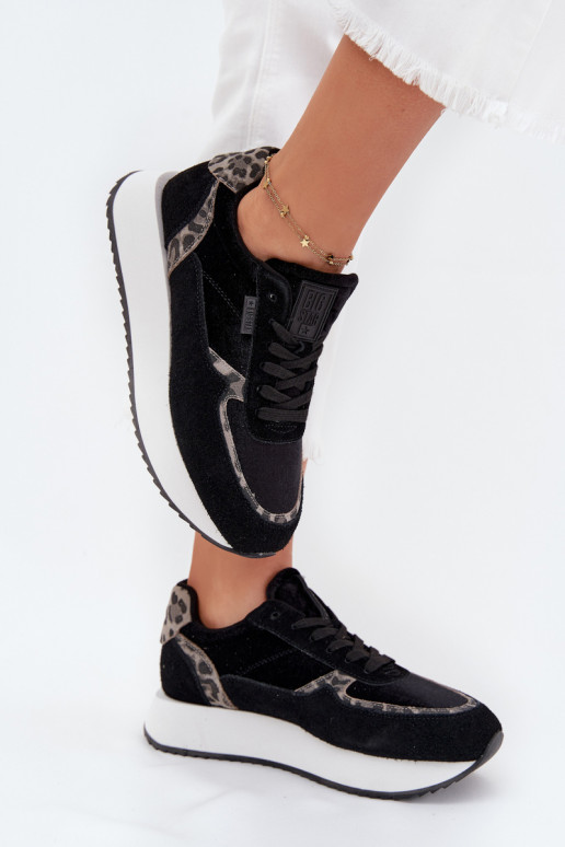 van suède Sneakers model schoenen Dames Big Star OO274A312 HI-POLY SYSTEM zInart met luipaardbontpatronen van suède Sneakers model schoenen Dames Big Star OO274A312 HI-POLY SYSTEM zInart met luipaardbontpatronen