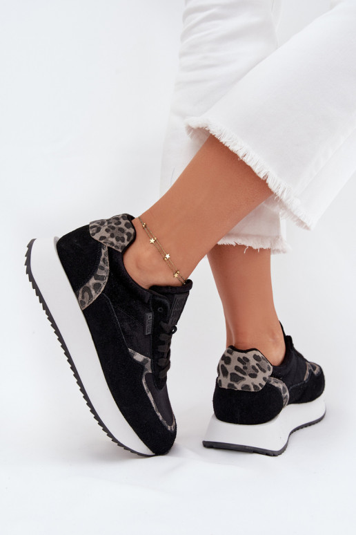 van suède Sneakers model schoenen Dames Big Star OO274A312 HI-POLY SYSTEM zInart met luipaardbontpatronen van suède Sneakers model schoenen Dames Big Star OO274A312 HI-POLY SYSTEM zInart met luipaardbontpatronen