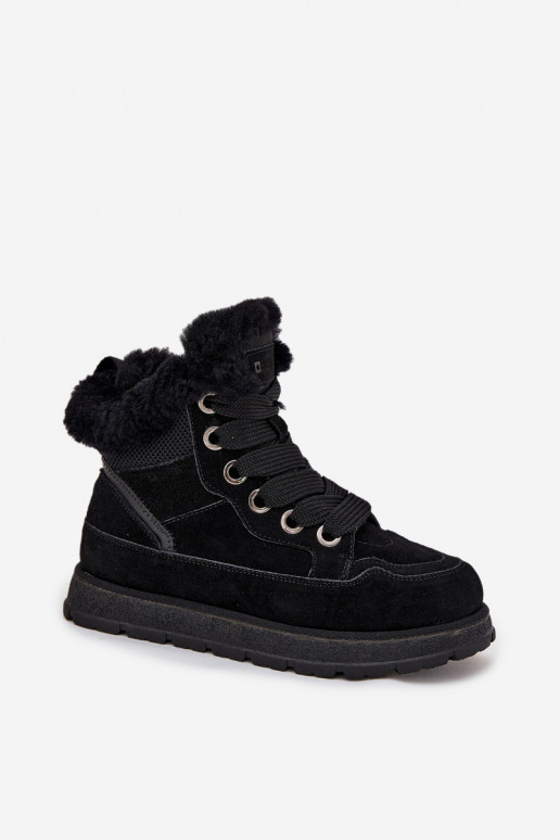 van suède SneeuIn laarzen schoenen Dames met platform met bont Big Star SS274369 zInart van suède SneeuIn laarzen schoenen Dames met platform met bont Big Star SS274369 zInart