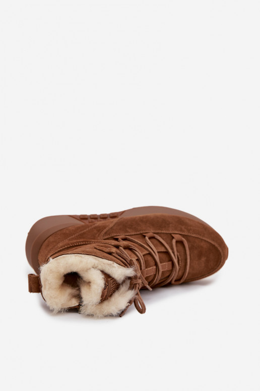 van suède SneeuIn laarzen Dames met bont Big Star SS274318 bruine kleur van suède SneeuIn laarzen Dames met bont Big Star SS274318 bruine kleur