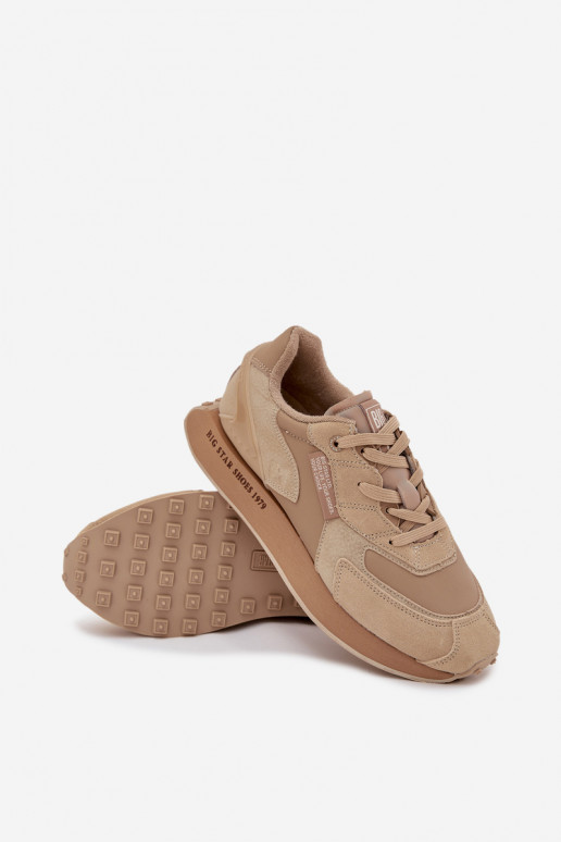 Leer Sneakers model schoenen Het heeftnnen Big Star OO174298 Hi-Poly System beige