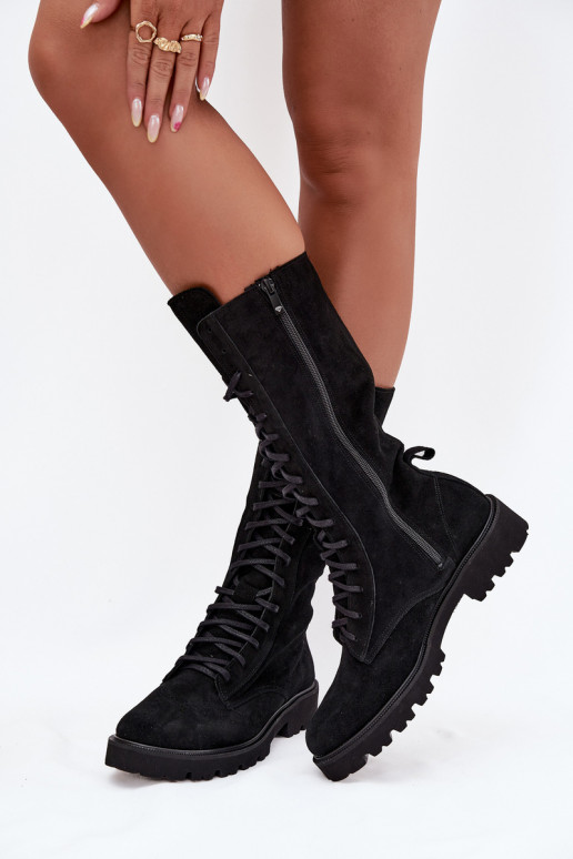 Suede schoenen Met vetersluiting HalverInege de kuit Zazoo 3103 zInart Suede schoenen Met vetersluiting HalverInege de kuit Zazoo 3103 zInart