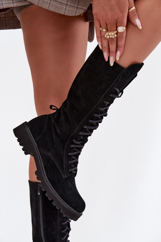 Suede schoenen Met vetersluiting HalverInege de kuit Zazoo 3103 zInart Suede schoenen Met vetersluiting HalverInege de kuit Zazoo 3103 zInart