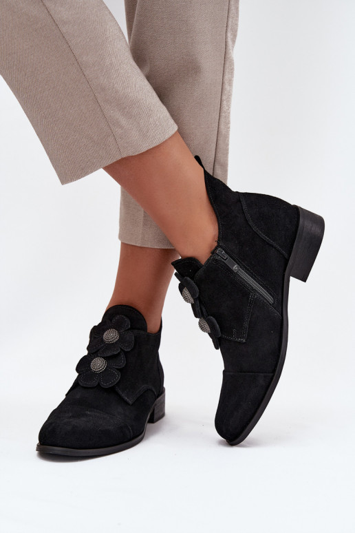 van suède schoenen Dames Met sierlijki met bloemmotievenkami Zazoo 3080 zInart van suède schoenen Dames Met sierlijki met bloemmotievenkami Zazoo 3080 zInart