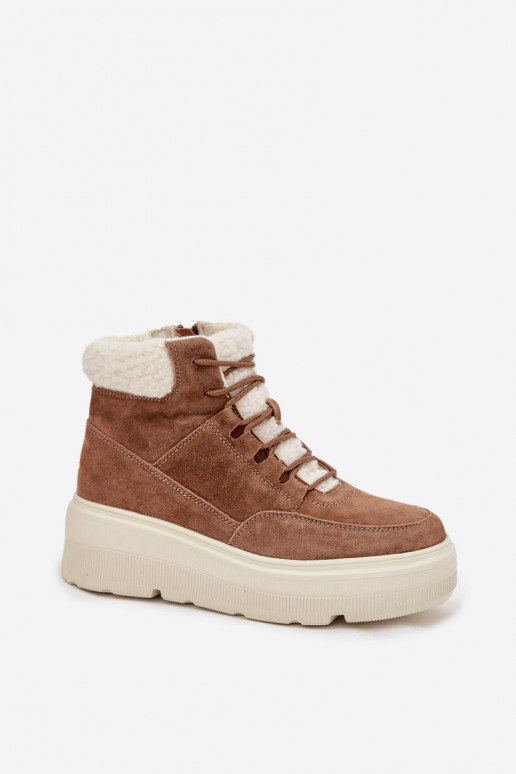 van suède SneeuIn laarzen Dames met opInarming met platform Vinceza 95354 bruine kleur van suède SneeuIn laarzen Dames met opInarming met platform Vinceza 95354 bruine kleur