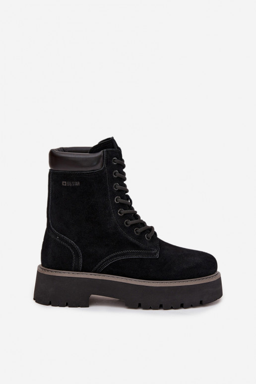 Suede schoenen hoge rijlaarzen Dames met veters Big Star SS274791 zInart Suede schoenen hoge rijlaarzen Dames met veters Big Star SS274791 zInart