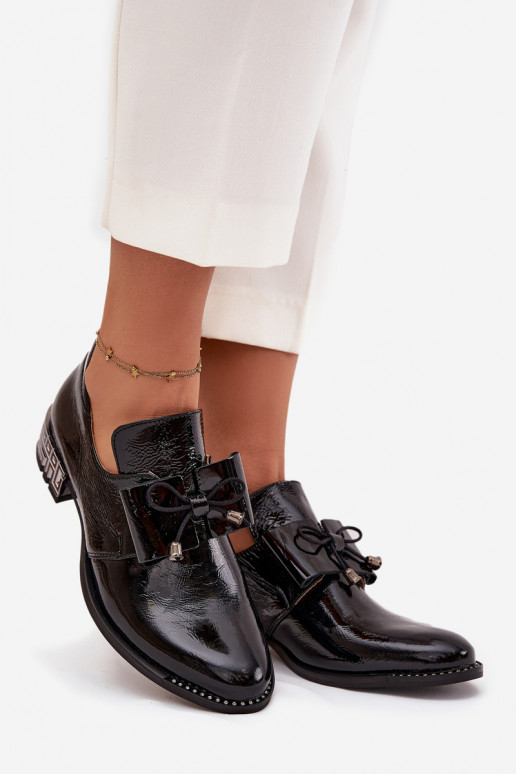 met lakeffect schoenen Dames Op een lage hak met linten Zazoo 1399 zInart