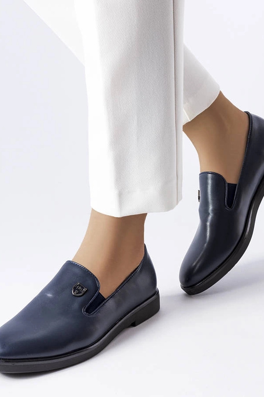 Donkerblauwe platte instappers Concord Donkerblauwe platte instappers Concord