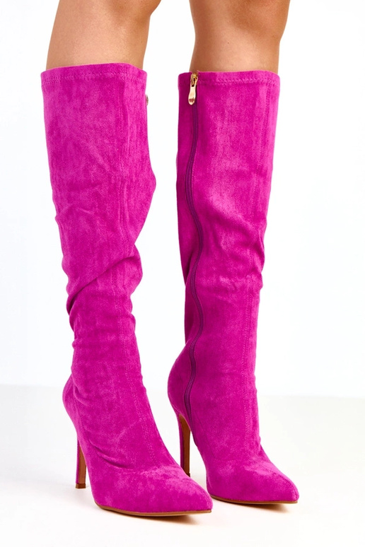 Paarse hoge hak enkellaarsjes tot de... Paarse hoge hak enkellaarsjes tot de...