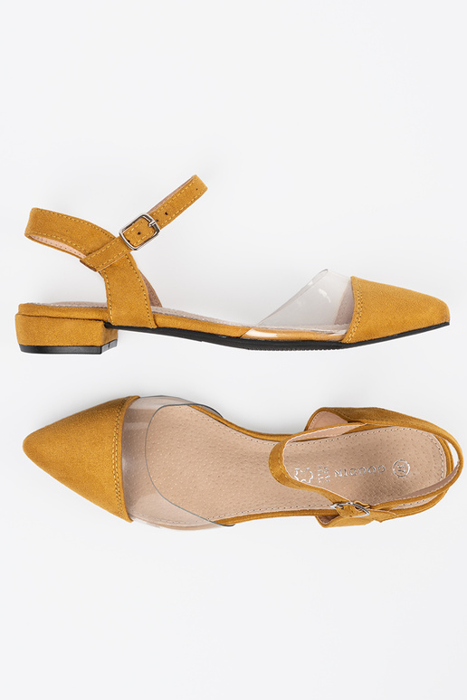 Mosterd kleuren sandalen z zakrytymi palcami Mosterd kleuren sandalen z zakrytymi palcami