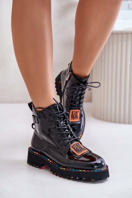 met lakeffect Laarzen schoenen Dames Opar het kasteel Leer Artiker 55C0517 zInart