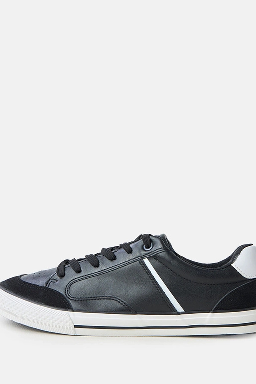 Zwarte heren sneakers met witte...