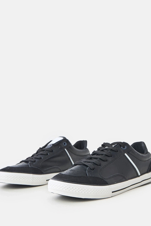 Zwarte heren sneakers met witte...